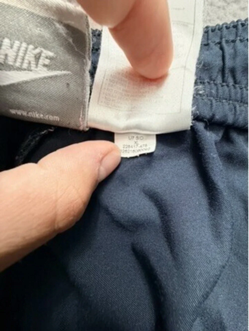 Nike Mens Track Capris XL Navy Blue White Stripe Athletic Elastic Waist